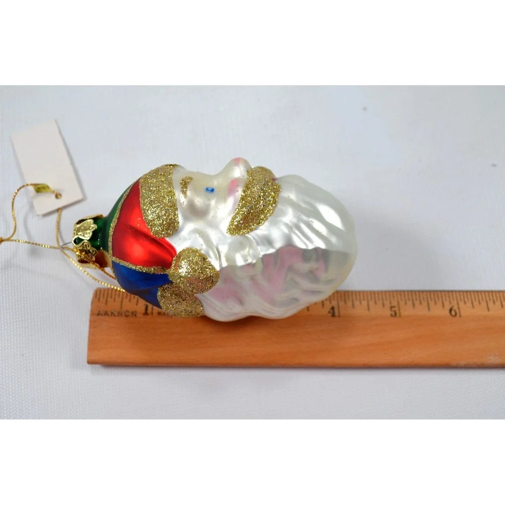 New Glass‎ Santa Head Christmas Tree Ornament 4.5
